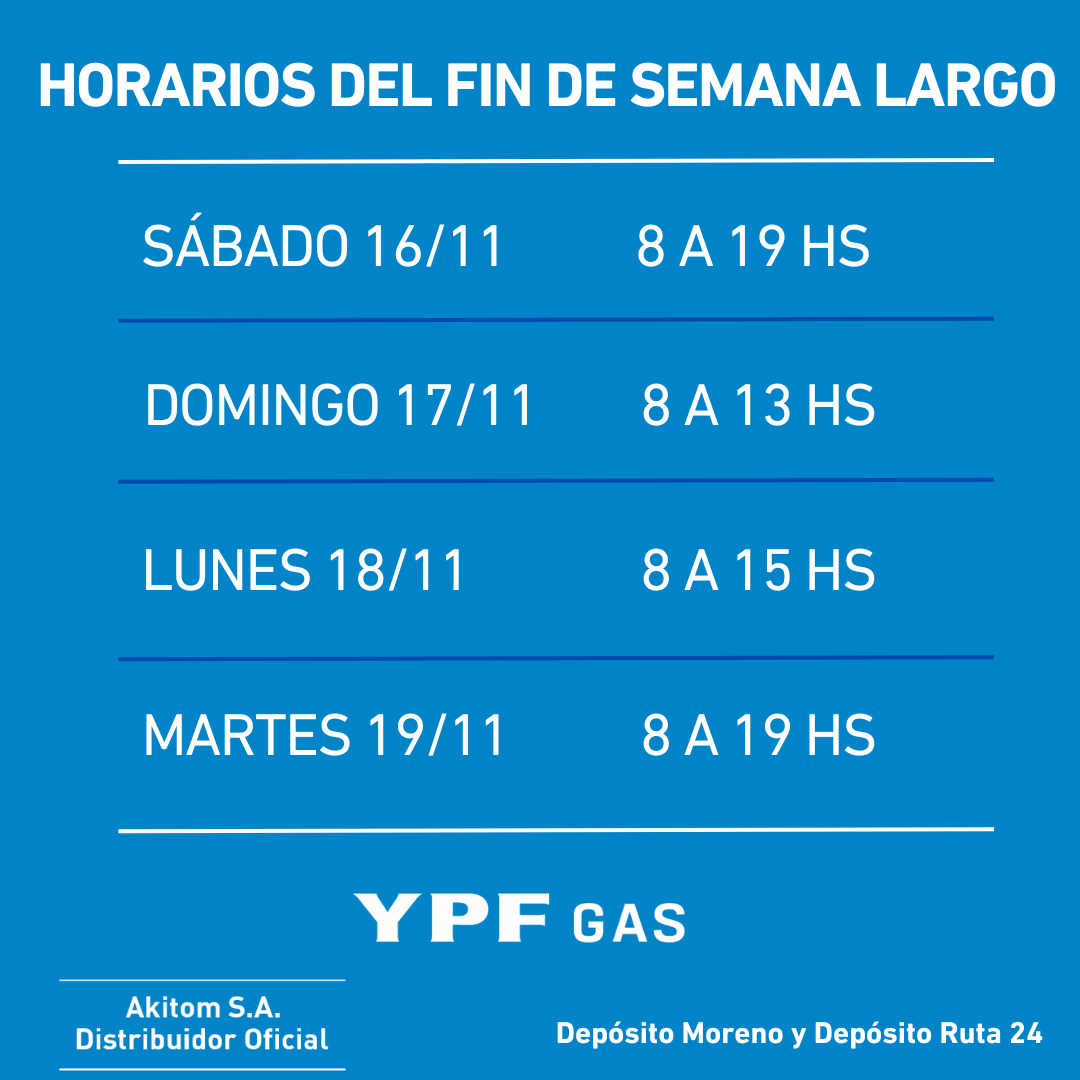 Atención al Público durante el Fin de Semana Largo de Noviembre 2024