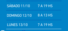Horarios del Fin de Semana Largo