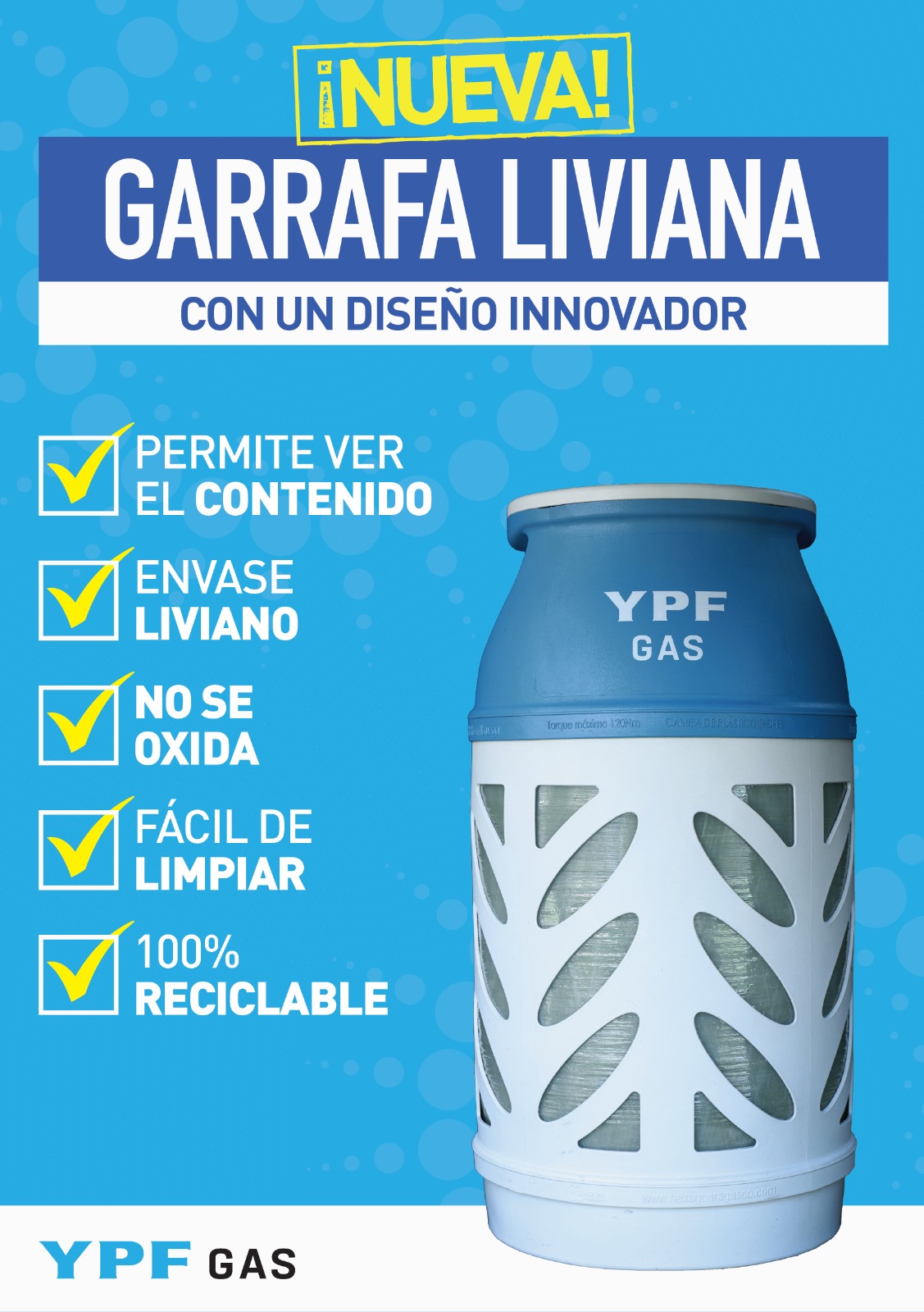 ¡Nueva garrafa liviana con un diseño innovador!