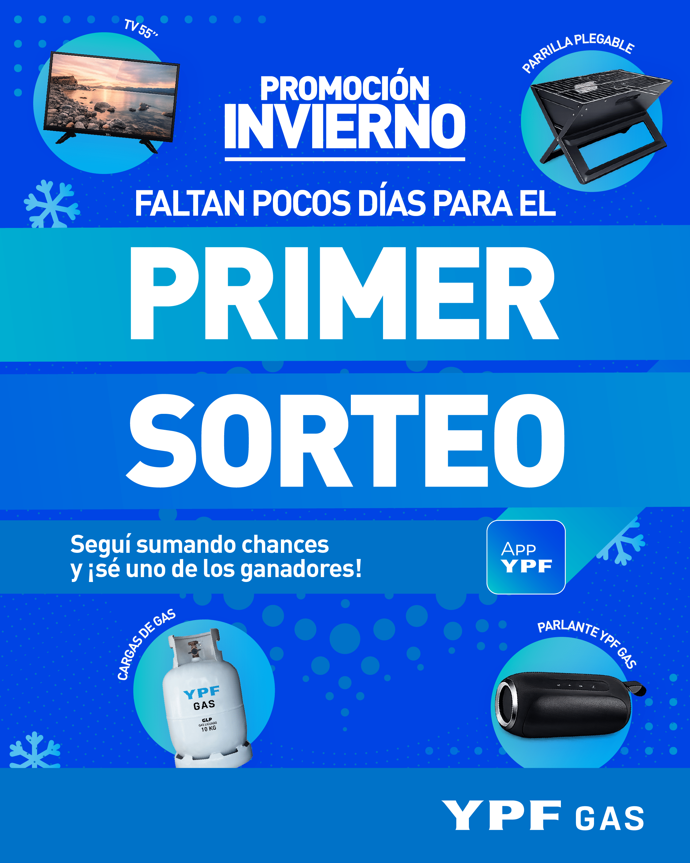 ¡Faltan pocos días para el primer sorteo de la Promoción Invierno de YPF Gas!